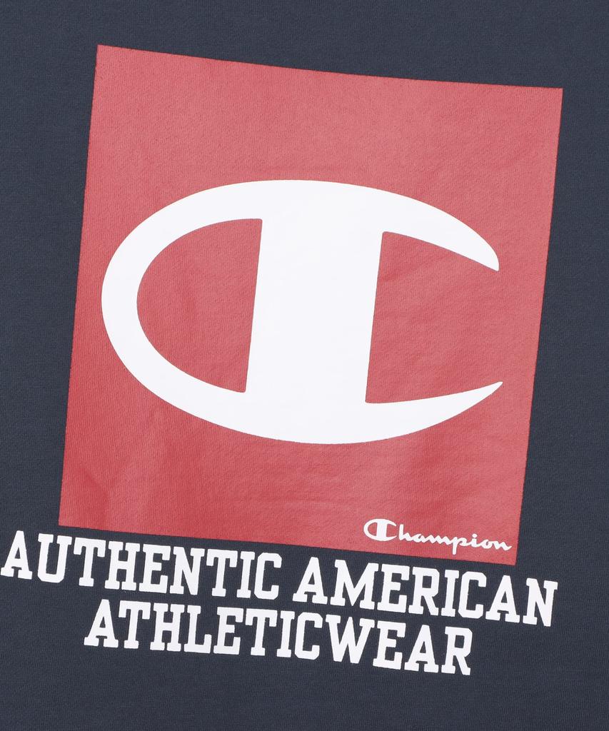 Sweatshirt Long Sleeve Round Neck Cotton USA Script Logo Crew Neck Sweatshirt Basic Navy L [Champion] C3-Y026 Men's