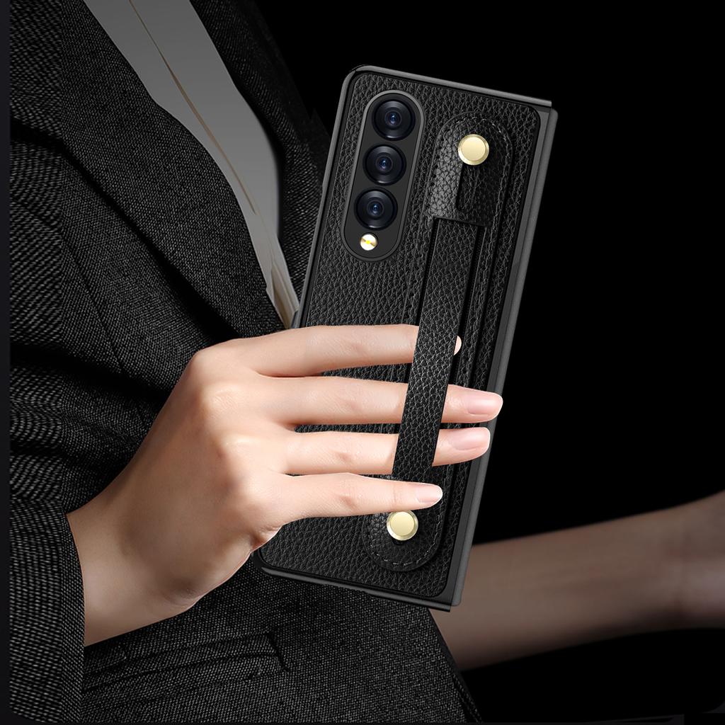 Портативный кожаный браслет с защитой от царапин для Samsung Galaxy Z Fold4 Fold 3 Fold3 Fold 4 2 Fold2 Противоударные чехлы из стеклянной пленки