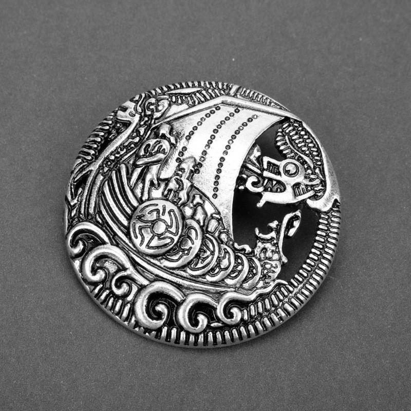 Nordic Viking Shield Pendant With Antique Alloy Design Vintage Brooch For Travel Gifts