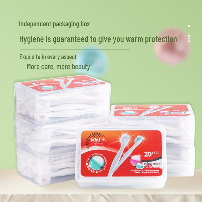 Одноразовая зубная щетка с разрывающимися шариками и мягкой щетиной — портативная, в индивидуальной упаковке для взрослых