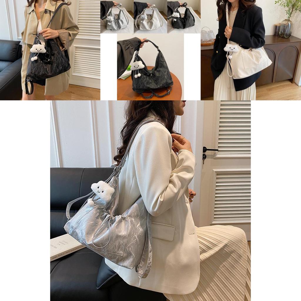 Стильная вместительная сумка-тоут для женщин в модных однотонных цветах, идеально подходит для повседневного использования