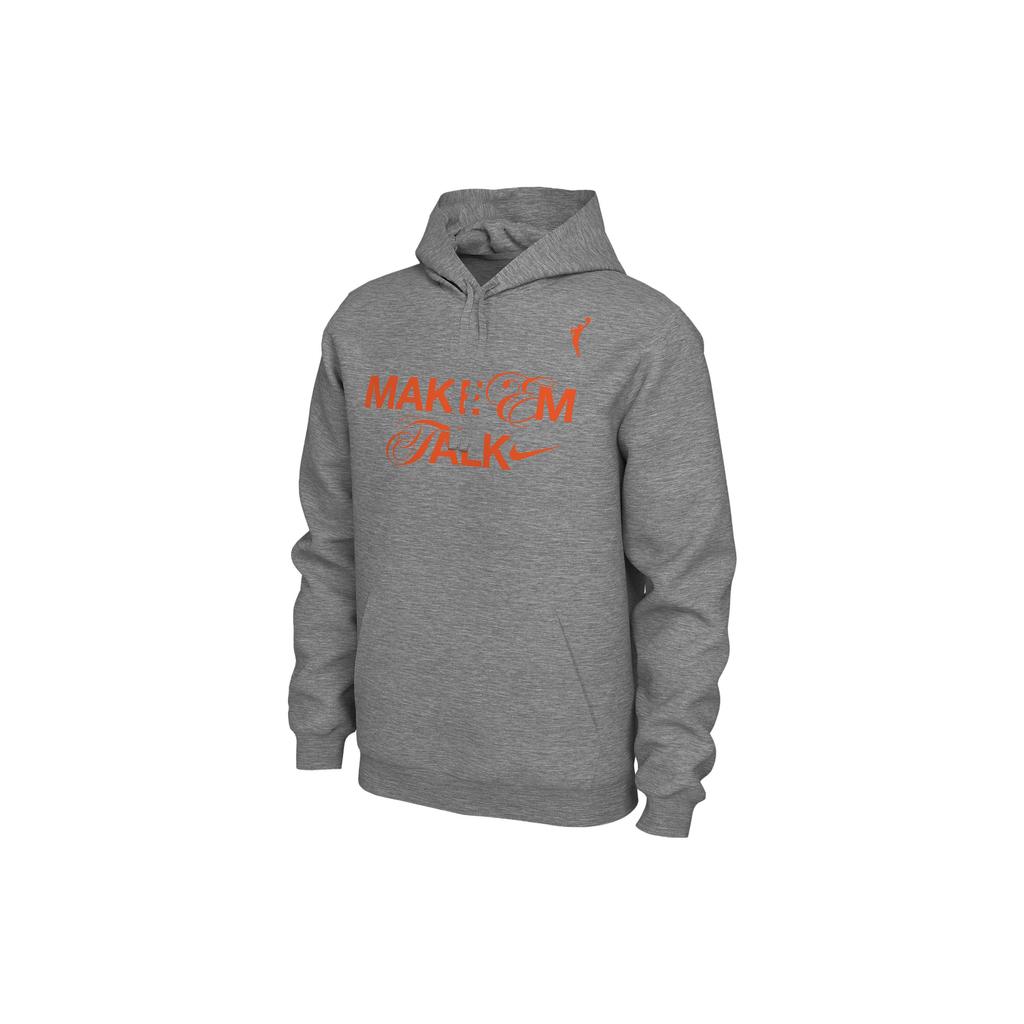 Nike Мужские толстовки с капюшоном Wnba Logo Letter Print Drawstring Hoodie Grey HF8154-063