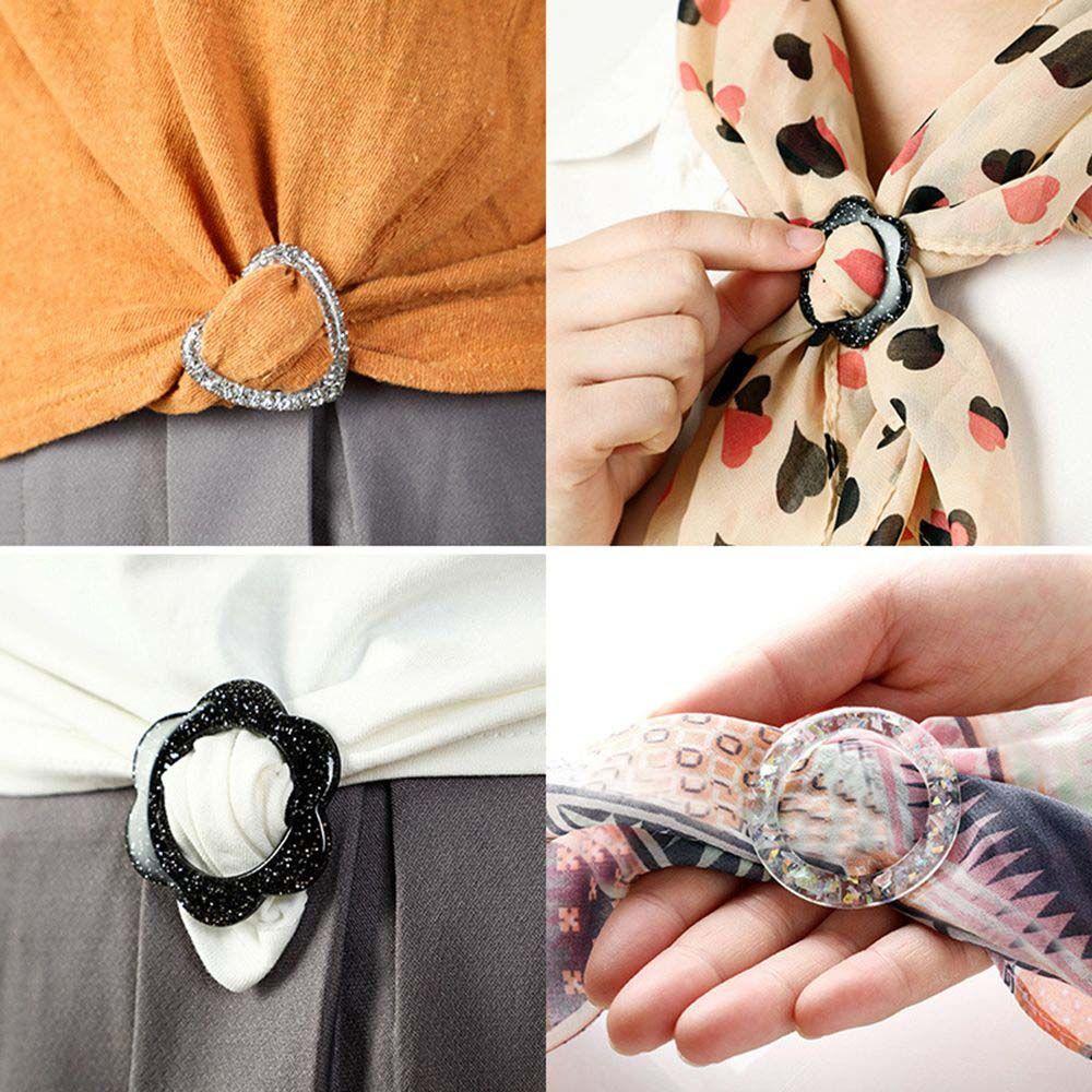 Garment Accessories Clothes Decoration Round Heart Scarf Buckle Garment buckle T Shirt Clips Resin
