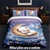 Teddy Bear Theme Custom Text Or Name 3Pcs Bedding Set,1 Flat Sheet & 2 Pillowcases Personalized Home Bedding