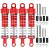 4Pcs Set Shock Absorbers Aluminum Alloy Spring Damper Accessory for MN 1 12 D90 RC CarRed