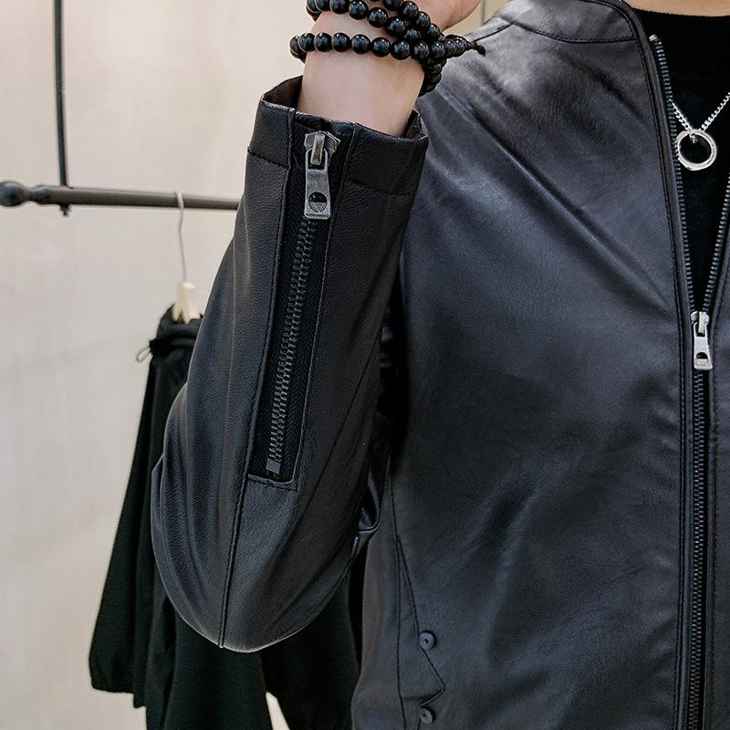 Весна и осень Новая мужская кожаная куртка Корейская версия Тонкая повседневная модная трендовая куртка из искусственной кожи