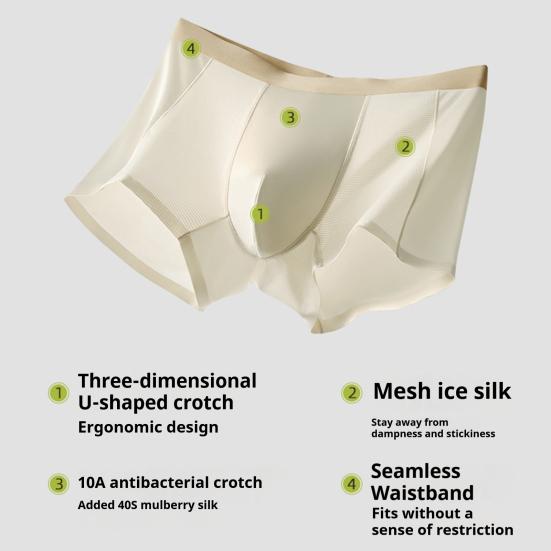 Мужское нижнее белье боксеры со средней посадкой, облегающего кроя, высокая эластичность, шорты-брифы, дышащий дизайн с отверстиями, гладкие трусы с U-образной выпуклостью