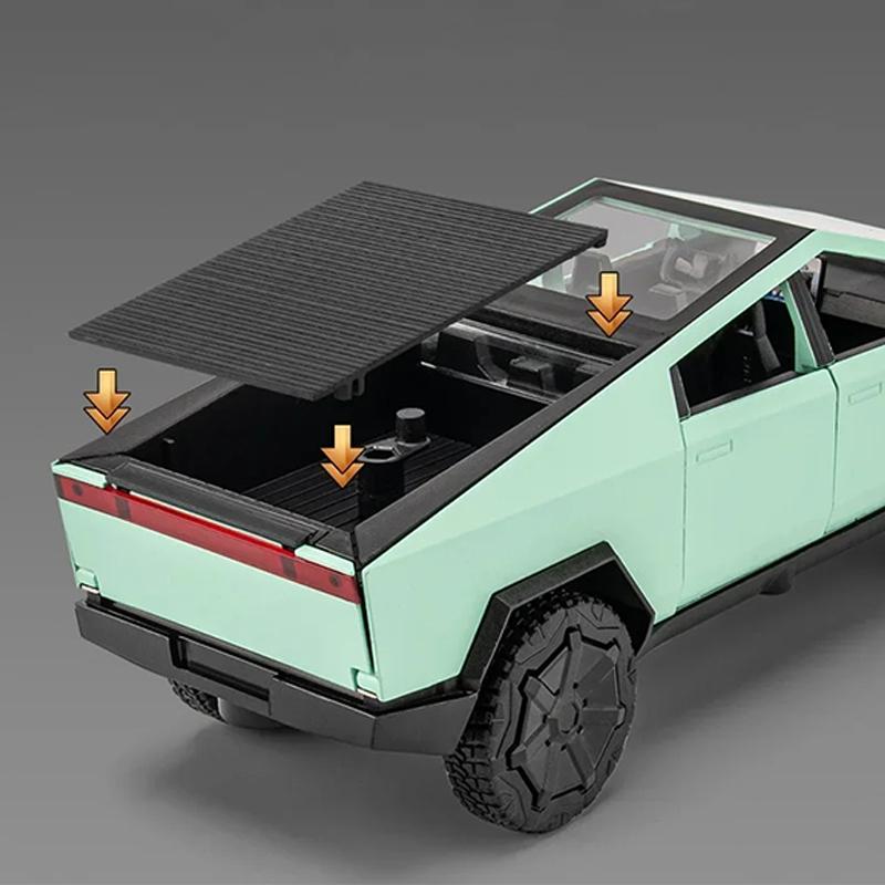 1/32 Cyber Toy Truck Pickup Trailer Alloy Car Model Diecasts Metal Toy Off-Road Vehicles Truck Model Sound And Light Kids Gifts