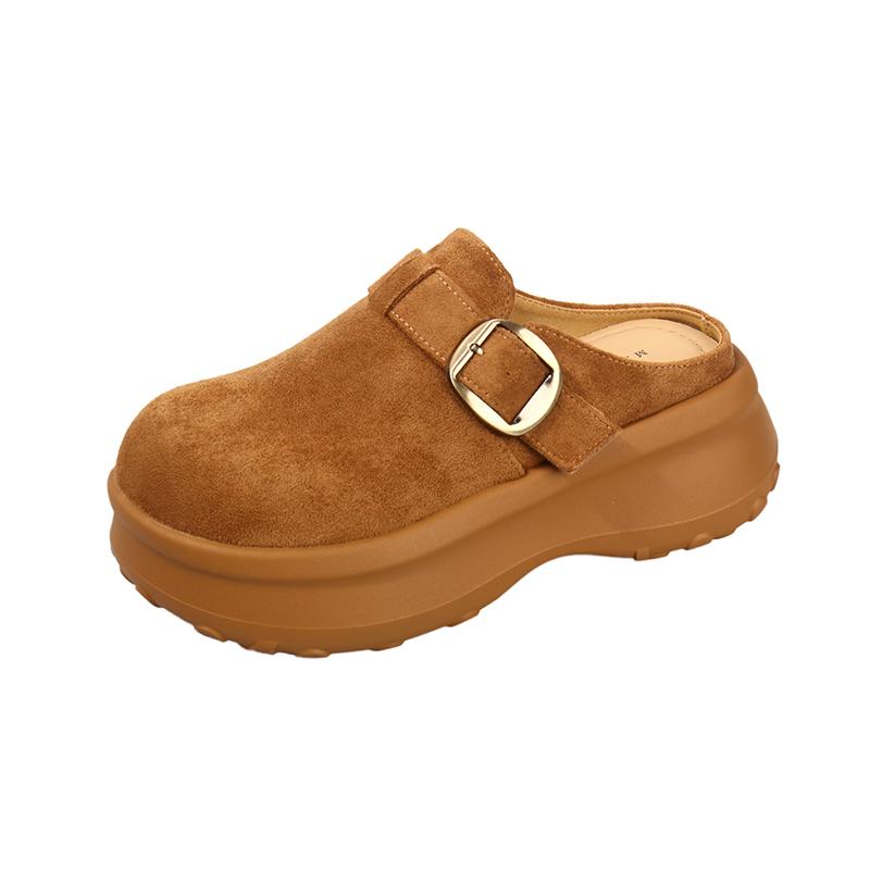 Women Mules Shoes Flats Platform Slippers Suede New Casual Shoes 2025 Trend Winter Slingback Sneakers Woman Flip Flops