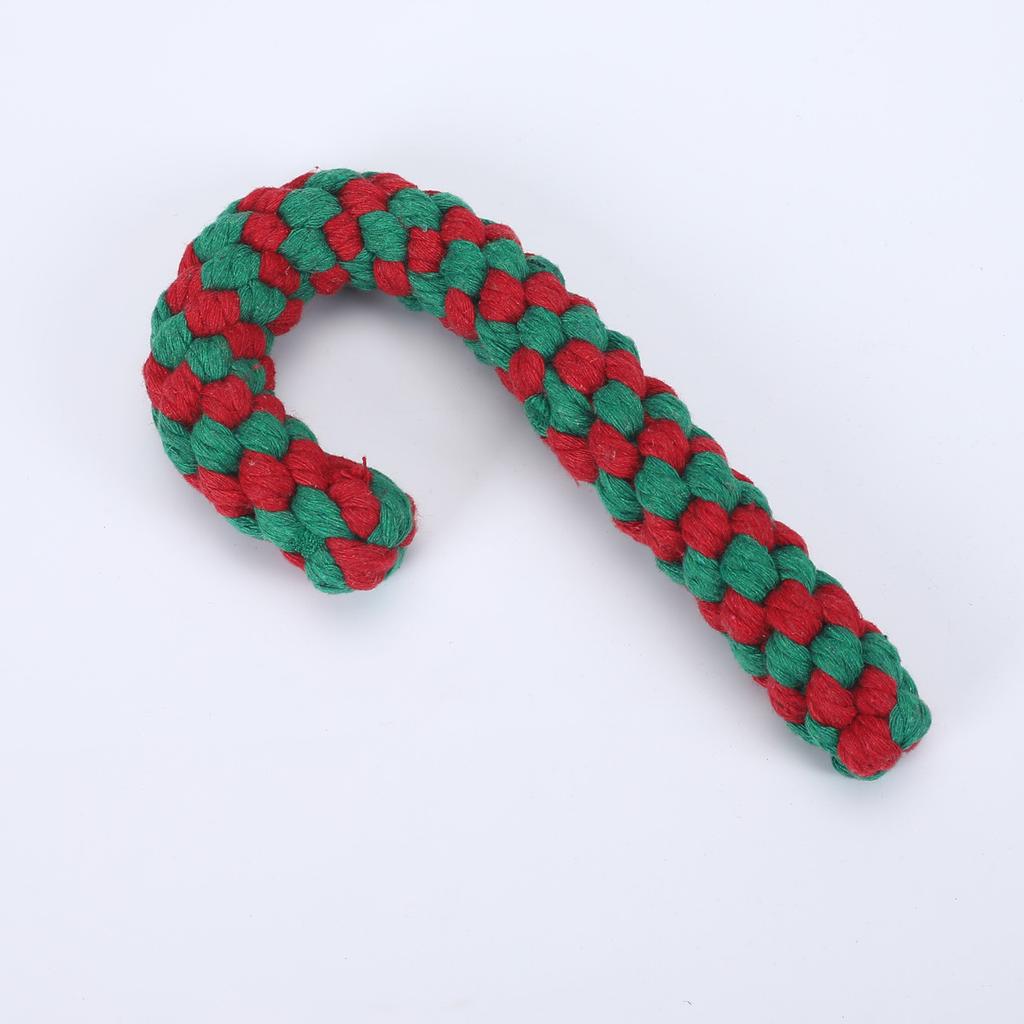 Red Green Dog Rope Christmas Cane Toys