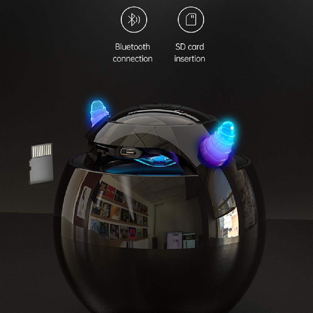 Bluetooth-динамик со светодиодным цифровым будильником, музыкальный плеер, беспроводные часы в форме шара, динамик, мини-динамик, будильник