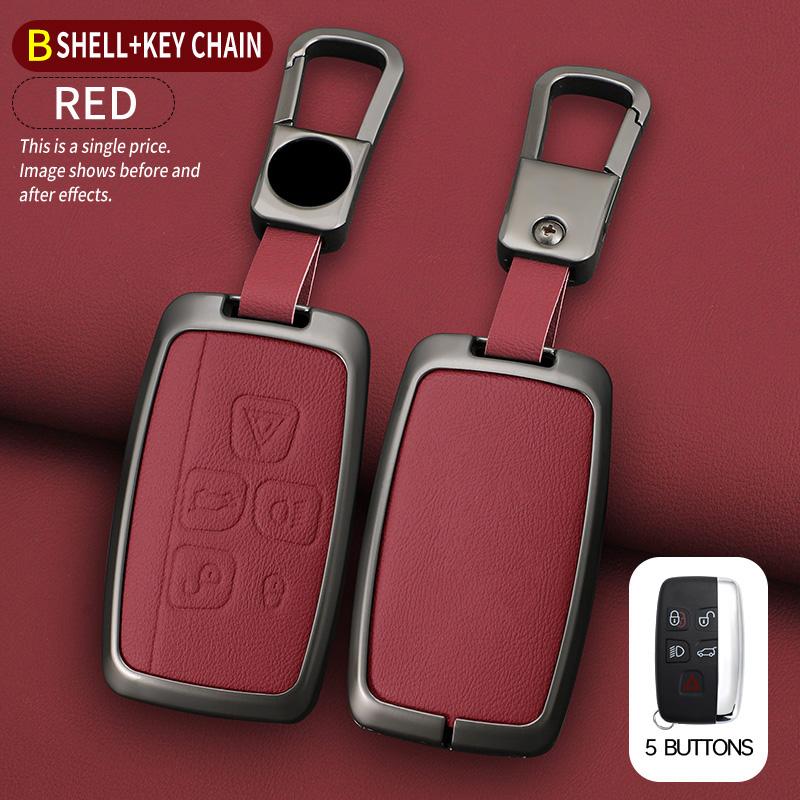Zinc Alloy Leather Car Key Case Cover for Land Rover A9 Range Rover Sport Evoque Freelander 2 Discovery 3 4 5 EVOQUE Keychain