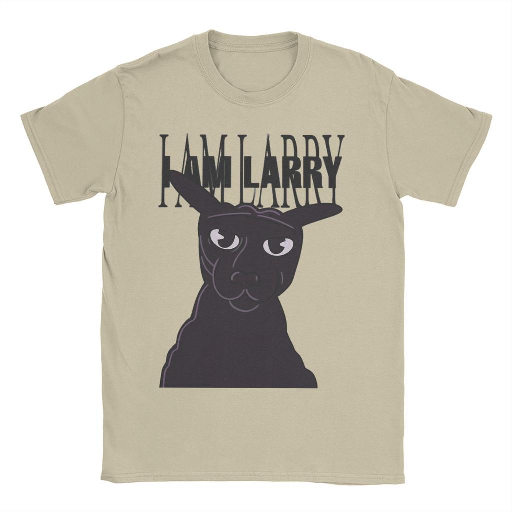 Men TShirts Evil Larry Cat Vintage Pure Cotton Tee Shirt Short Sleeve Dank Brainrot Meme T Shirt Round Collar Plus Size