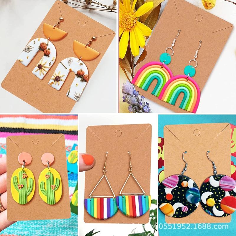 118Pcs Plastic Cutters Sets 18 Shapes Clay Cutters with Earring Hooks Jump Rings Clay Scrapers for Earring Jewelry