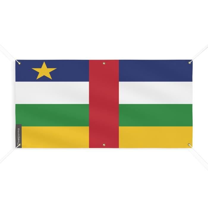 Bannière Drapeau De La République Centrafricaine 6 Oeillets 80x160cm En Polyester