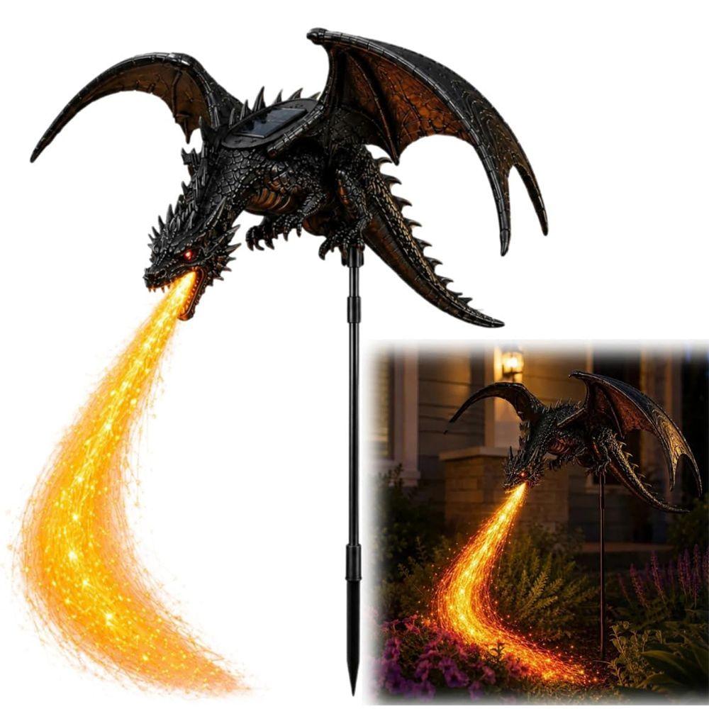 Solar Powered Solar Dragon Fire Garden Light Resin LED String Lights  for Lawn Yard Patio Decor