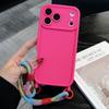 Ремешок-шнурок Мягкий силиконовый чехол для iPhone 17 Pro Max 16 15 14 13 12 11 XR XS X 7 8 Plus Защита камеры Ударопрочный чехол