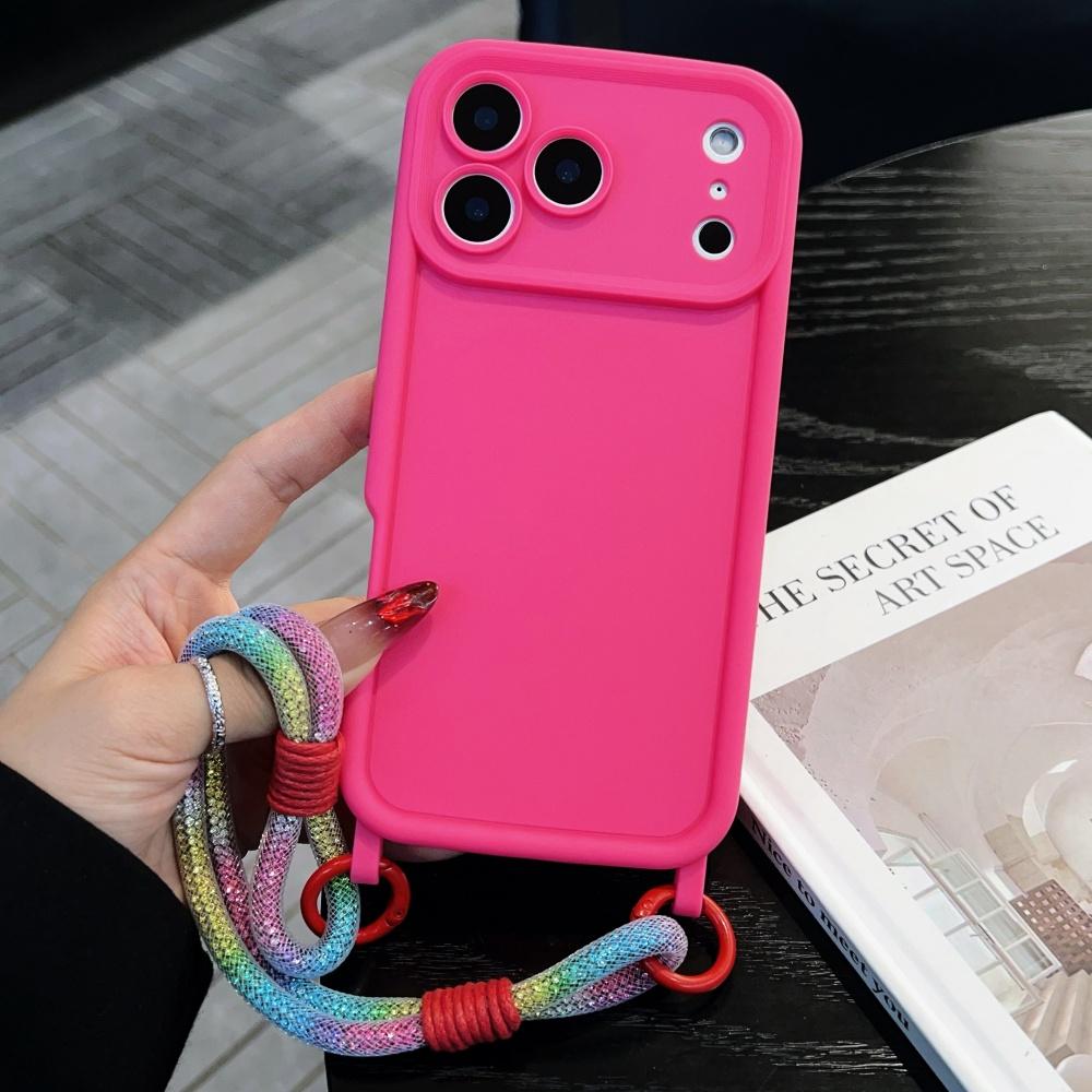 Ремешок-шнурок Мягкий силиконовый чехол для iPhone 17 Pro Max 16 15 14 13 12 11 XR XS X 7 8 Plus Защита камеры Ударопрочный чехол