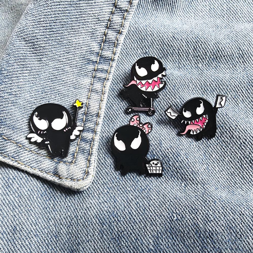 Marvel Venom Brooch: Cute & Funny Hero Pin Badge for Clothing Decoration