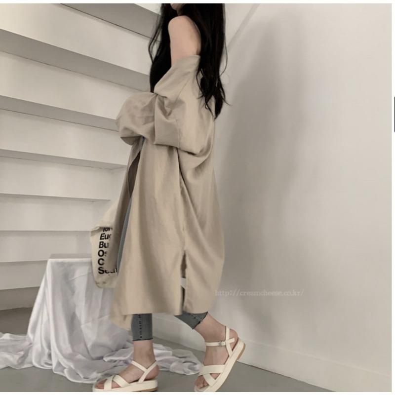 Летняя корейская свободная куртка-кардиган с длинными рукавами, женская рубашка, однотонная тонкая ветровка, солнцезащитная куртка, женская одежда