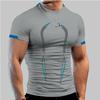 Fashion Men's Fitness T-shirt Outdoor Sports Casual Short Sleeve Tops Slim Basketball Training Tee