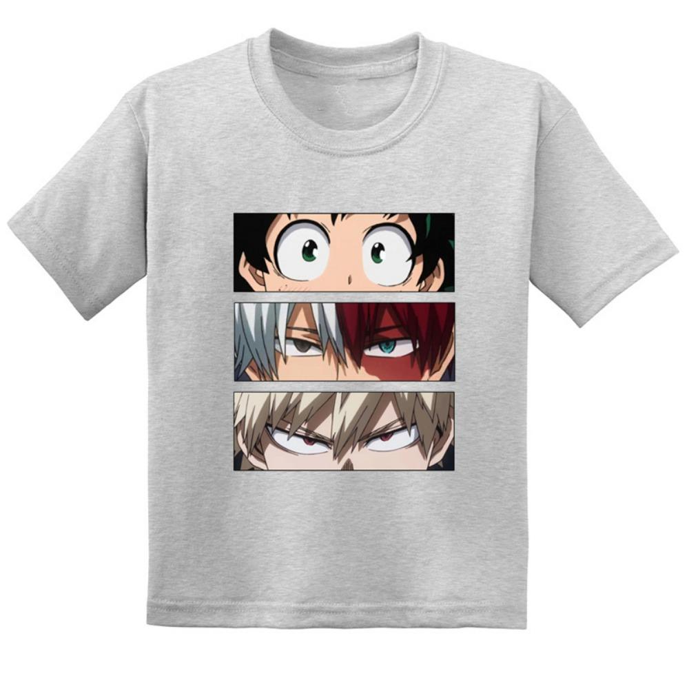 Аниме Моя геройская академия Принт Мультяшная Детская Футболка Boku No Hero Academia Одежда для Мальчиков и Девочек Лето Детская Хлопковая Футболка