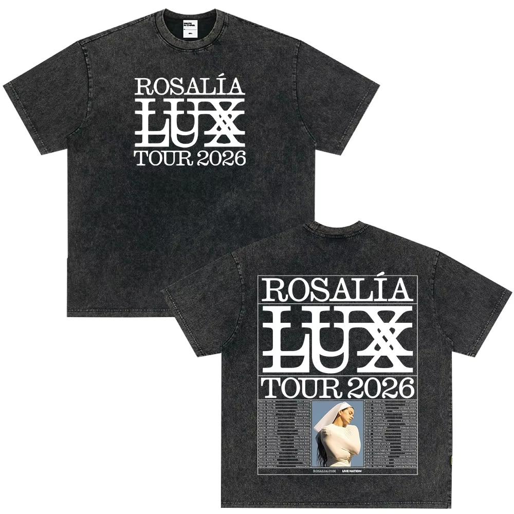 Винтажная стираная футболка с графическим принтом Singer Rosala LUX Ablum Мужская Женская Модная Одежда Футболка Повседневная Хип-хоп Оверсайз Футболки