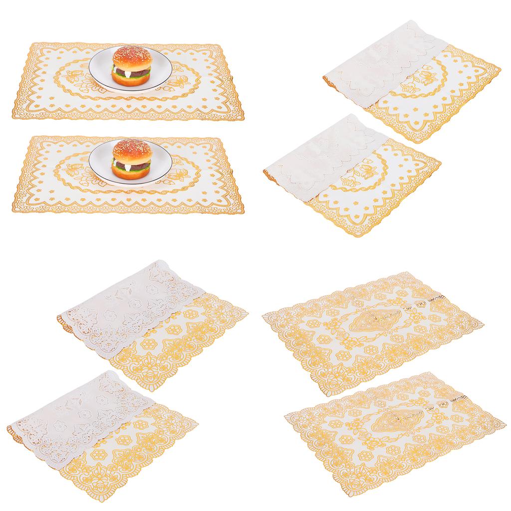 2 шт 30 см x 45 см ПВХ коврик для стола золотые салфетки подставки под чашки кухонное свадебное украшение