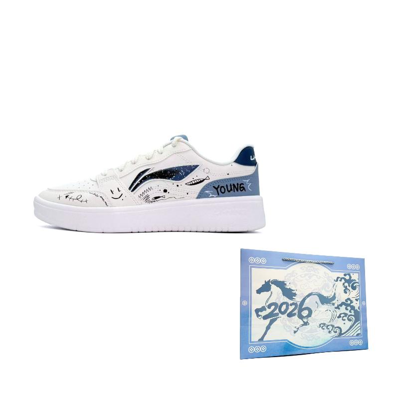 Li Ning Sycee Sky Wander Износостойкие Низкие Кеды для Скейтбординга Мужские Синие Новые AGCT339-4(Team1745--КОРОБКА)