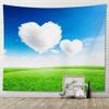 Гобелен с пейзажами голубого неба, белых облаков и зеленой травы, украшение для дома, настенный фон, ткань