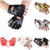 2Pcs PU Leather Half Finger Gloves Punk Performance Gloves Fashion Fingerless Mittens Party
