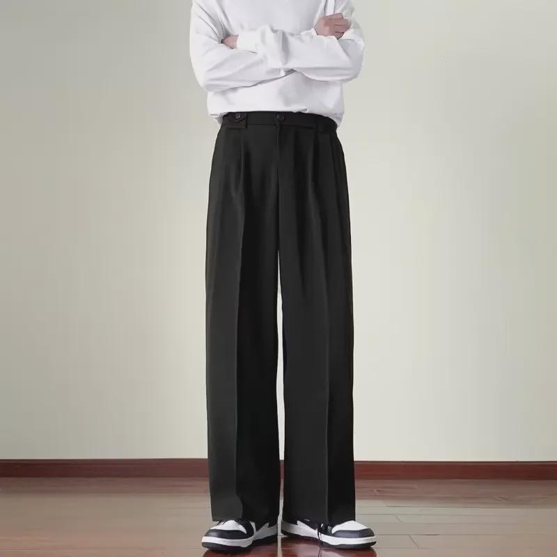 Корейский дизайн рабочей одежды цвета коричневого кофе: Свободные мужские брюки свободного покроя в японском ретро-стиле - стиль INS.