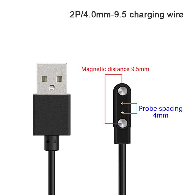 2-пиновый сильный магнитный зарядный кабель USB-зарядная линия шнур веревка Черный Белый Цвет Совместим с умными часами Универсальный