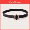 Женский кожаный ремень цвета розового золота с квадратной пряжкой и металлической застежкой для повседневной офисной одежды
