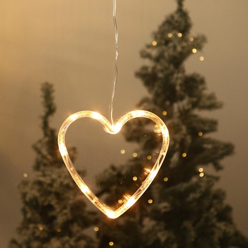 Рождественские декоративные лампы, подвесные огни, лампы на присосках, украшение окна, украшение интерьера, новогоднее украшение