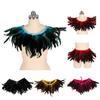 Перьевая шаль Яркий цвет Хэллоуин Вечеринки Плащ Носить как юбку или шаль Шаль в готическом стиле с лентой на шнуровке Аксессуар для костюма