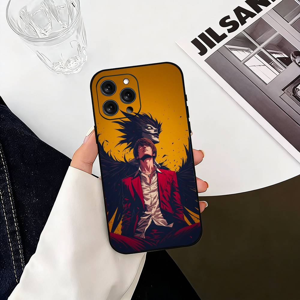 Тетрадь Смерти Кира Ягами Темное Аниме Чехол Для Телефона Для iPhone 17, 16,15,14,13,12,11 Plus,Pro Max, Другие Мягкий Черный Чехол