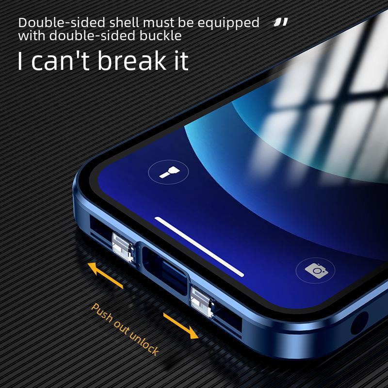 Магнитный чехол-зеркало с защитой от подглядывания для iPhone 13/14/15/16 Pro Max с двусторонней защитой из стекла