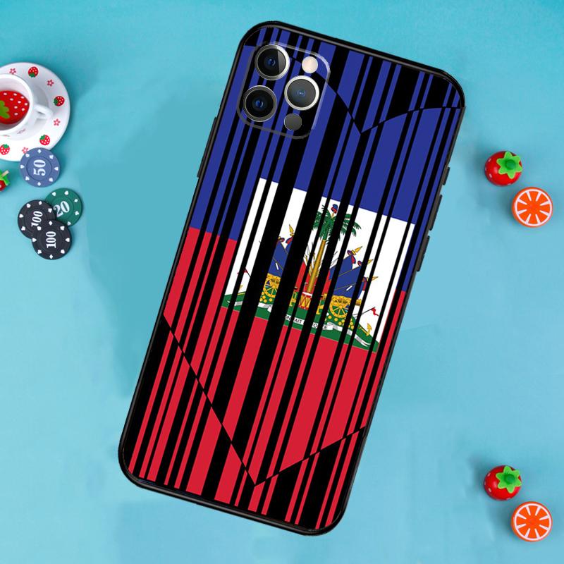 Vintage Haiti Haitian Flag Phone Case For iPhone 16 15 14 13 12 11 Pro Max XR XS X Plus Mini Bumper Cover Capa