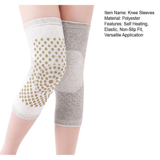 1 Pair Mugwort Acupressure Knee Sleeves Self Heating Compression Knee Sleeves Acupressure Elastic Knee Wrap for Men Women