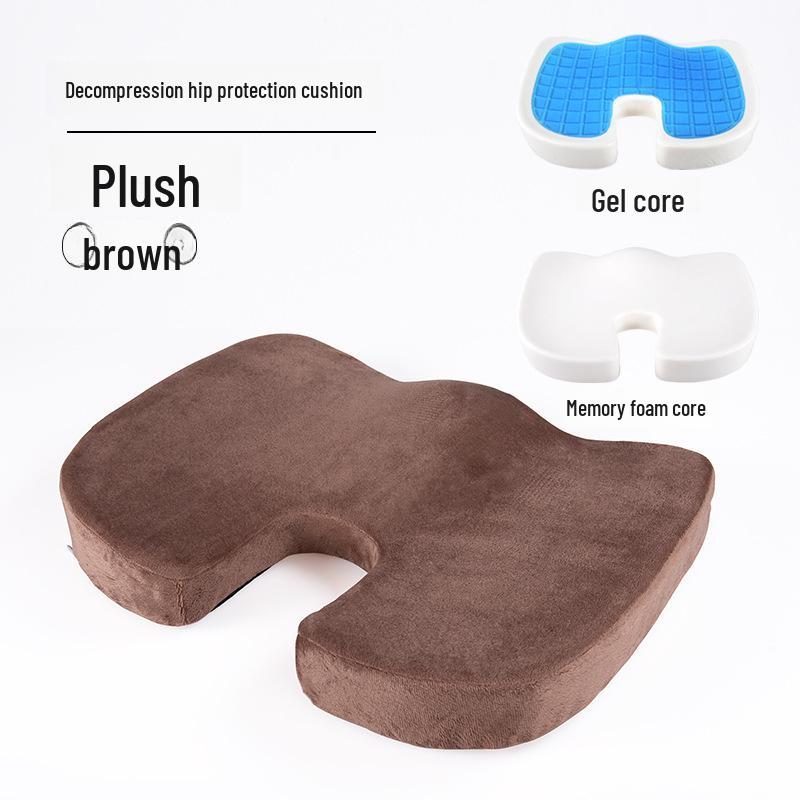 Breathable Gel Memory Foam U-Shaped Office Chair Cushion for Long-Term Sitting