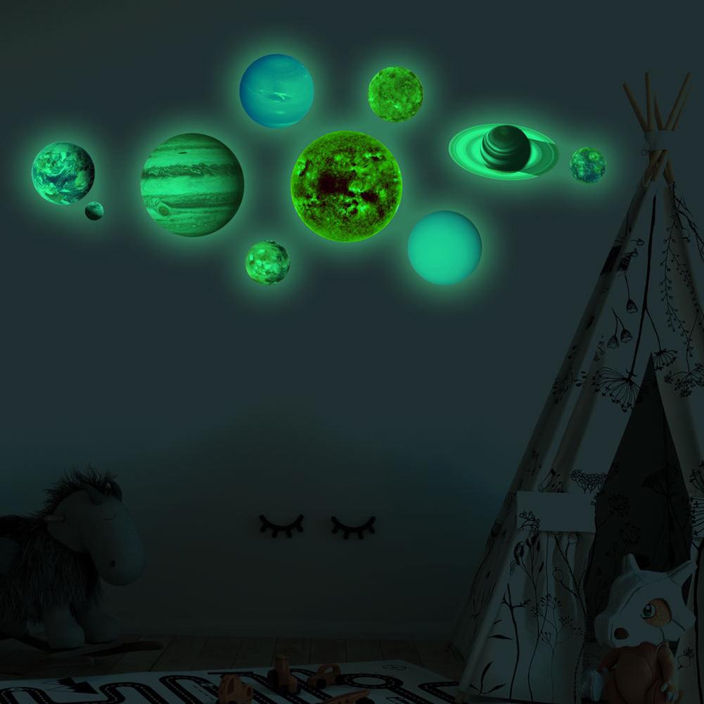 Luminous Solar System Themed Glowing Wall Sticker Home Decor for Children Room Bedroom  less than br more than