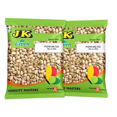 JK Premium Salted Pista 100 г | Сухофрукты Pista | Высокое содержание белка и пищевых волокон | Безглютеновые и низкокалорийные орехи (Упаковка из 2 шт.) (200гр)