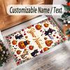 Halloween Theme Crystal Velvet Rug Personalized Custom Name Text Soft Floor Mat Home Decor