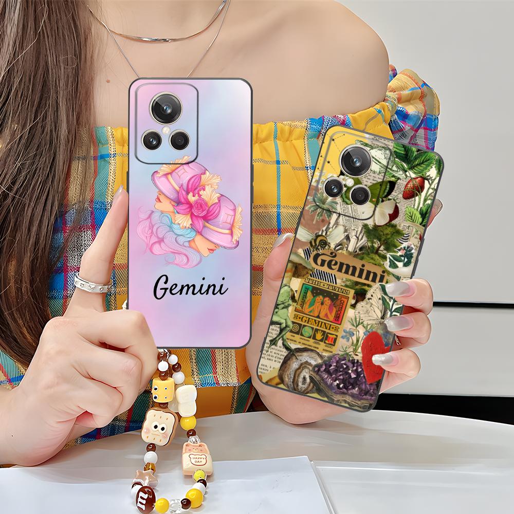 Чехол для телефона со знаком зодиака Близнецы для Realme 15 14 13 12 11 10 9 Pro Plus T i Lite 5G Мягкий ТПУ Ударопрочный Чехол
