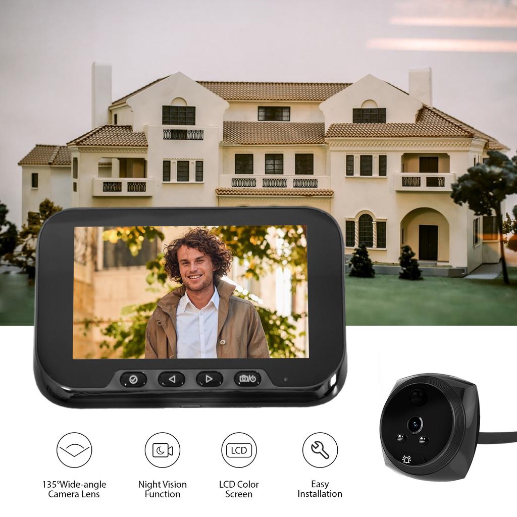 4,5'' 1080P 2MP LCD цифровой глазок камера дверной звонок для квартиры обнаружение человеческого тела цветной ИК-монитор камера безопасности