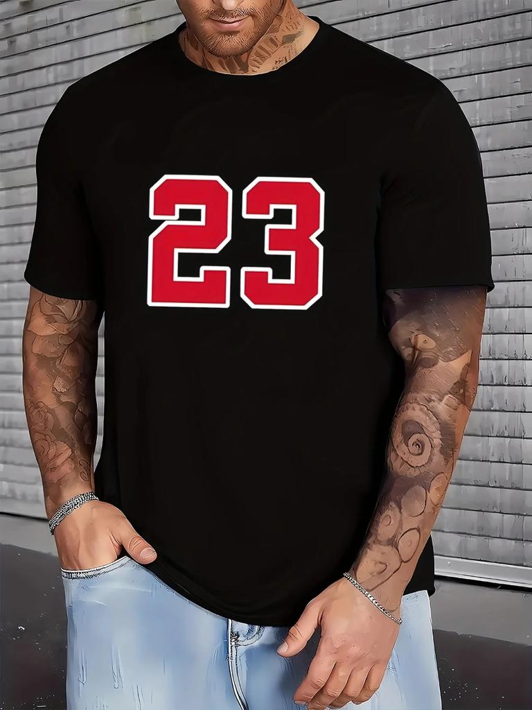 Мужская футболка с 3D-принтом, летняя, свободного покроя, размер 23, удобная и дышащая, с круглым вырезом и короткими рукавами