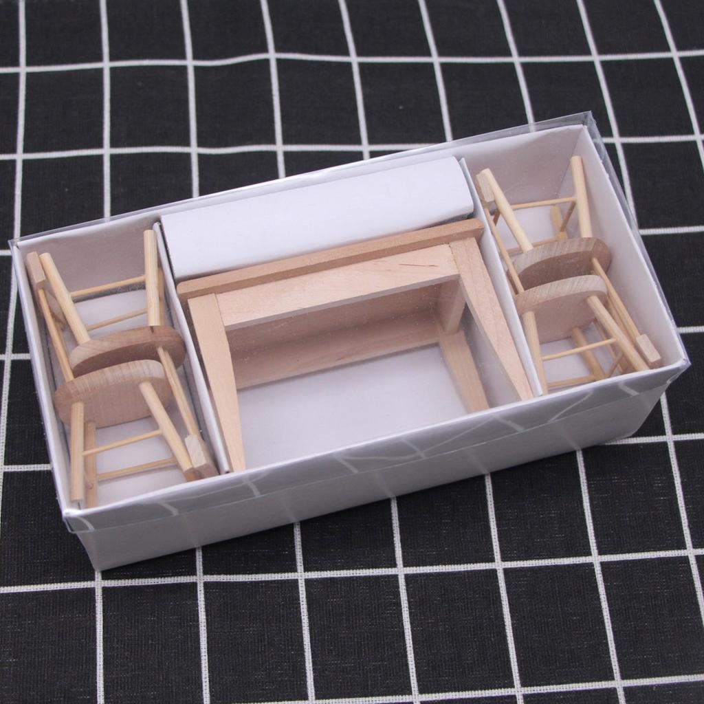 Handcrafted Miniature Wooden Table And Chair Set For Dollhouse Creative Play And Dining Room Scene Display Accessory