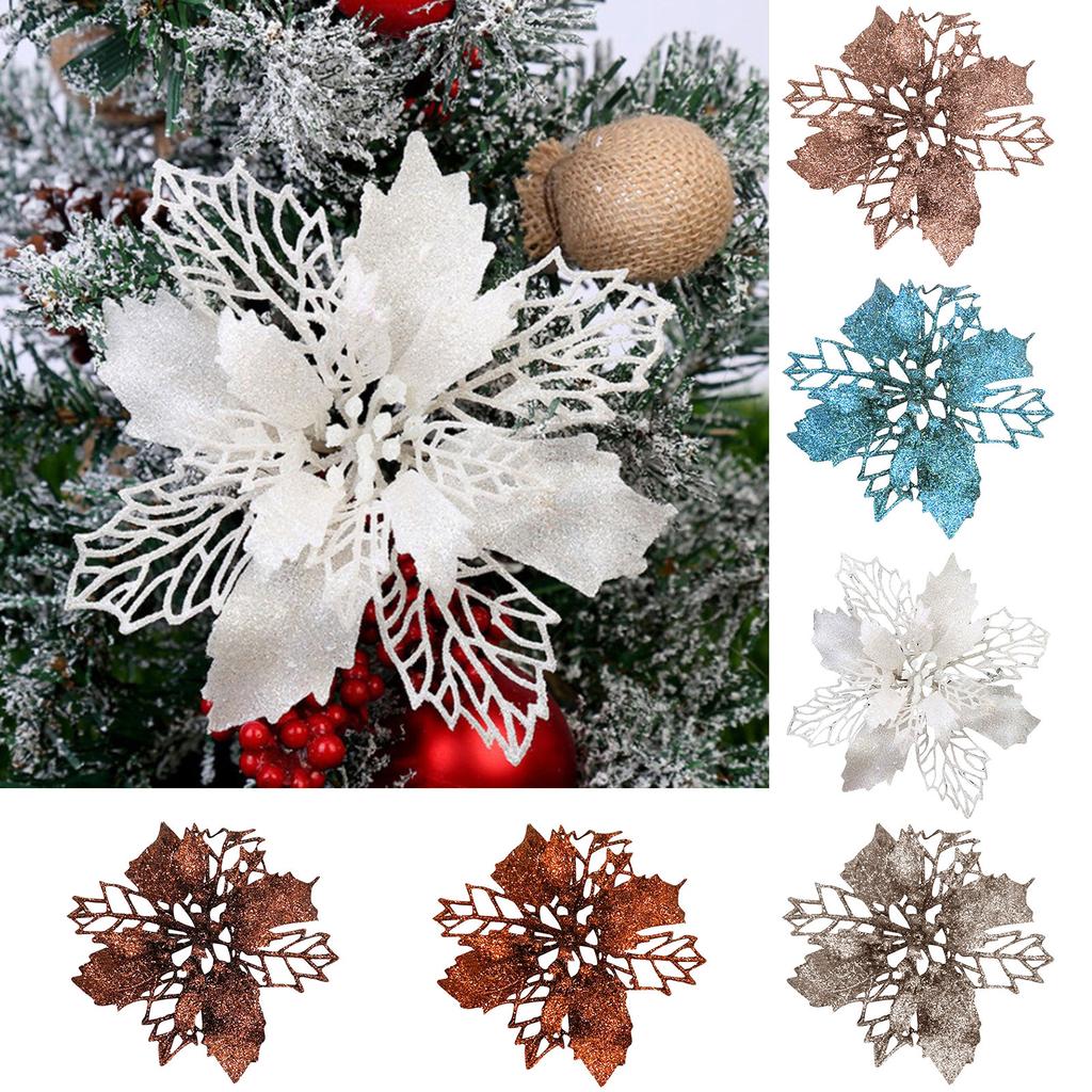 Christmas Tree Ornaments Christmas Simulation Flower Ornament 5Pcs