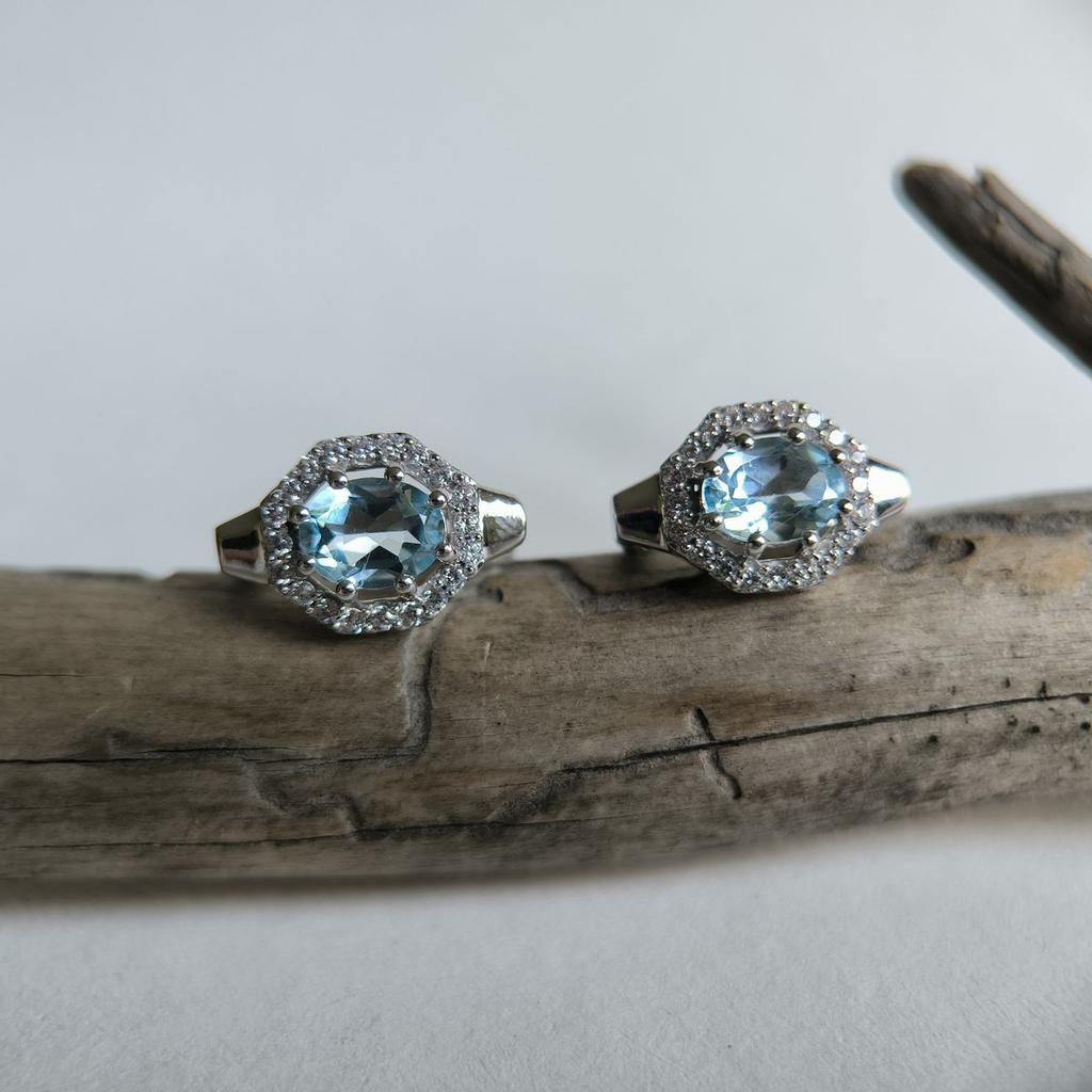 Серебряные серьги с натуральным топазом 3.86ct (2188391)